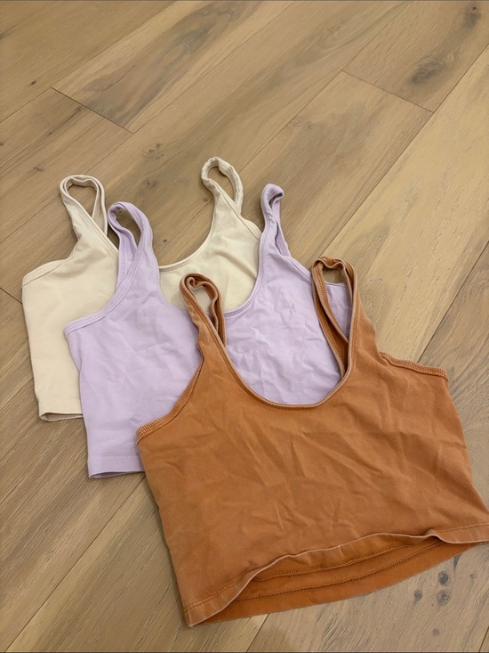 FP Movement by Free People Tops - Free People Movement Women’s Scoop Neck Tank Crop Top - Cream, Lavender & Rust